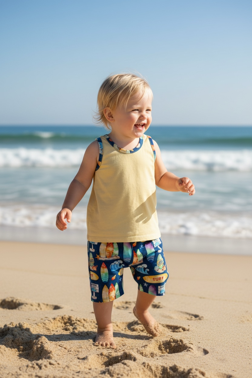 Explorer Swing Tank & Shorts Set | Handmade Baby & Toddler Outfit